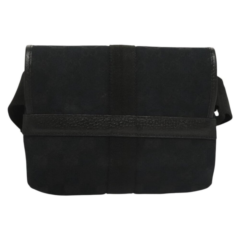 GUCCI GG Canvas Waist Bag Black Silver 131236 Auth yk18870 - Picture 3 of 16